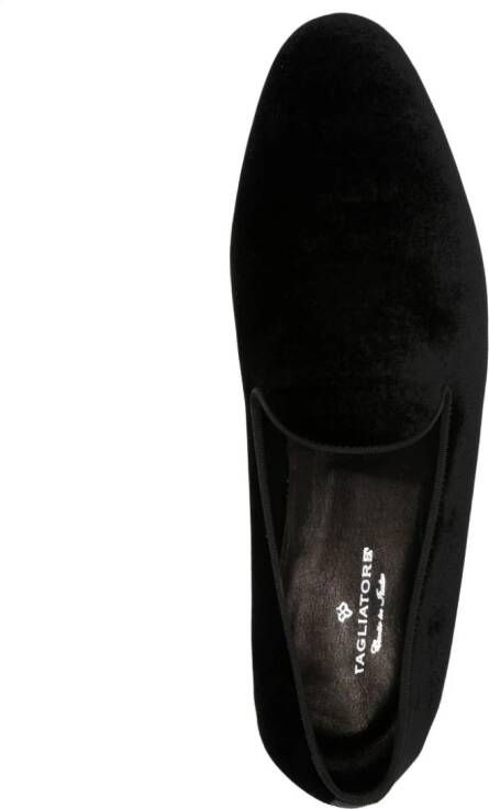 Tagliatore slip-on velvet loafers Black