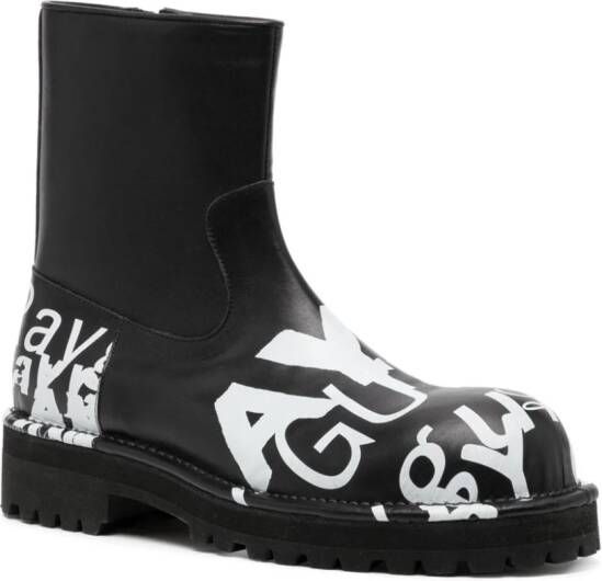 Takahiromiyashita The Soloist logo-print leather boots Black
