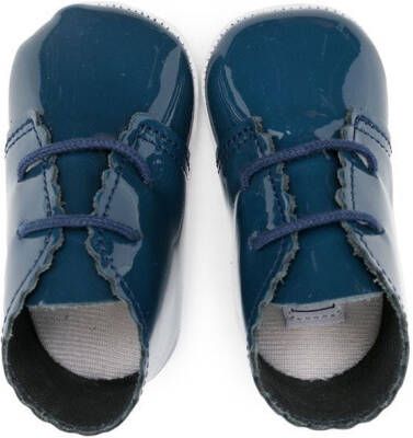 Tartine Et Chocolat patent-leather pre-walker shoes Blue