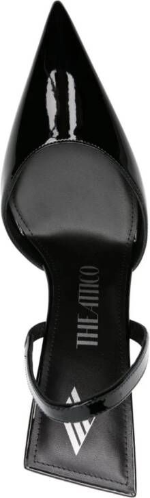 The Attico 100mm patent-finish pointed-toe mules Black