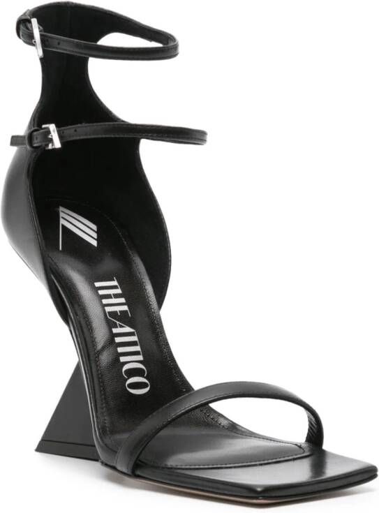 The Attico 105mm leather sandals Black