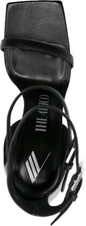 The Attico 105mm leather sandals Black