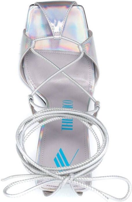 The Attico 105mm metallic-effect sandals Silver