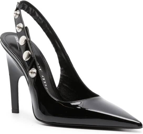 The Attico 105mm stud-embellished patent leather pumps Black