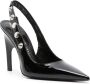 The Attico 105mm stud-embellished patent leather pumps Black - Thumbnail 2