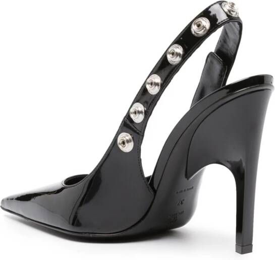 The Attico 105mm stud-embellished patent leather pumps Black