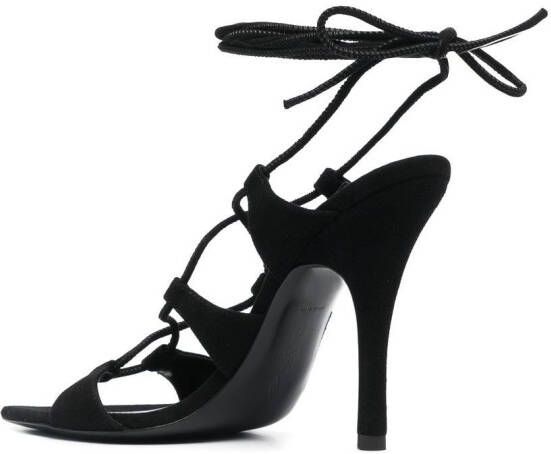 The Attico 110mm lace-up sandals Black