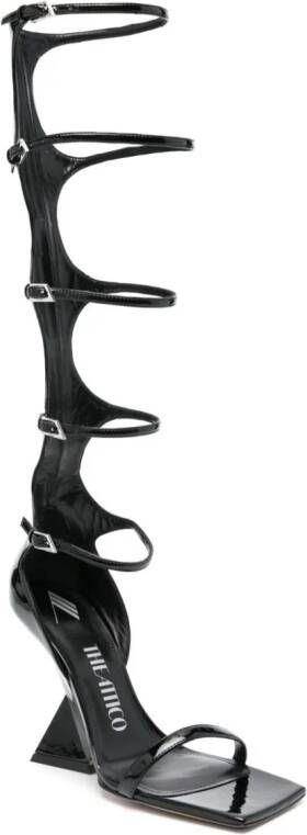 The Attico 110mm patent-leather sandals Black
