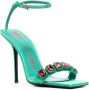 The Attico 115mm crystal-embellished sandals Green - Thumbnail 2