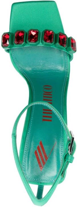 The Attico 115mm crystal-embellished sandals Green