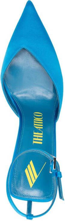 The Attico 115mm pointed-toe satin pumps Blue
