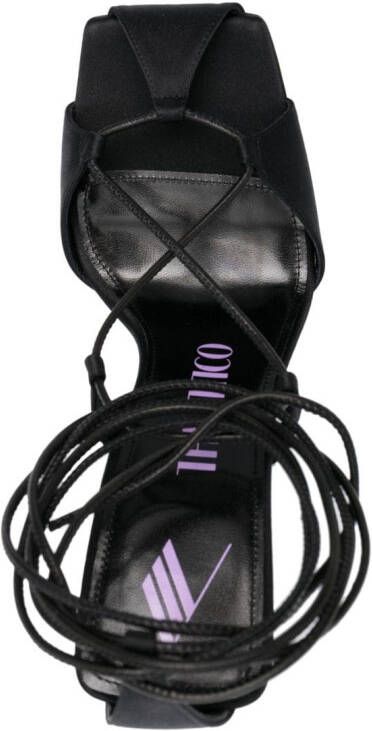 The Attico 115mm tie-fastening sandals Black