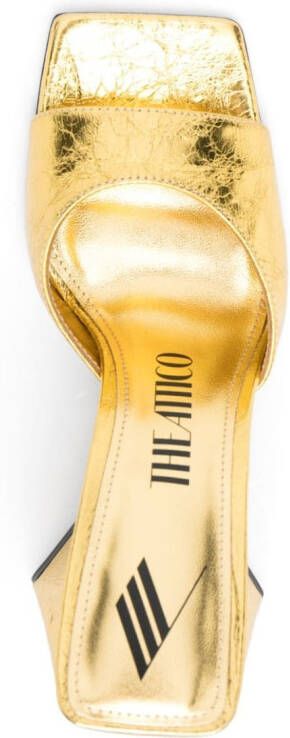 The Attico 118mm metallic leather mules Gold