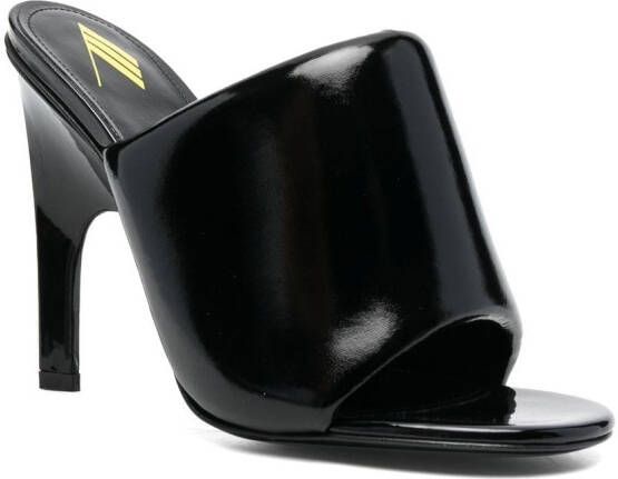 The Attico 120mm patent leather mules Black