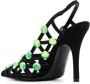 The Attico 125mm embellished suede slingback pumps Black - Thumbnail 3