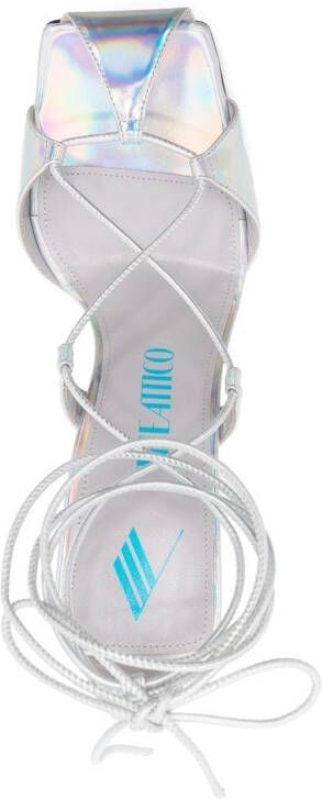 The Attico Adele 105mm iridescent sandals Silver