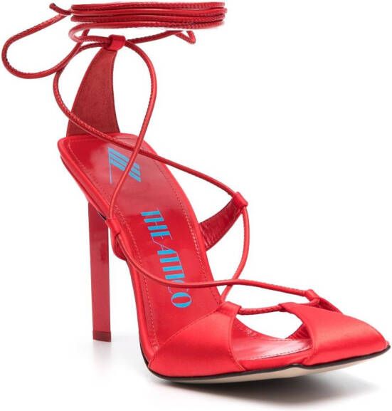 The Attico Adele 105mm lace-up sandals Red