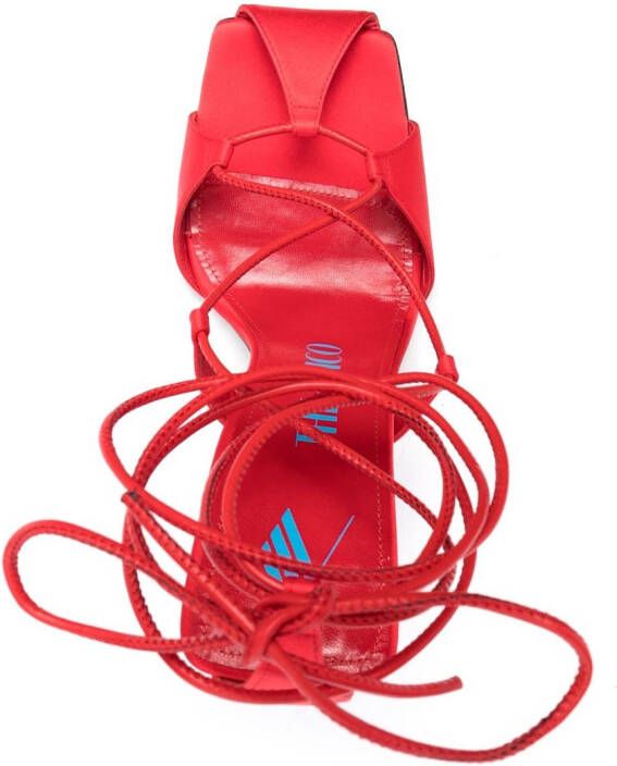 The Attico Adele 105mm lace-up sandals Red
