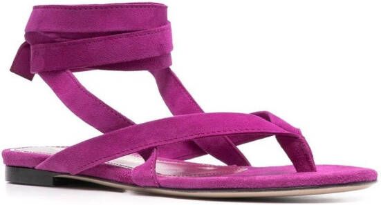 The Attico ankle-strap flat sandals Purple