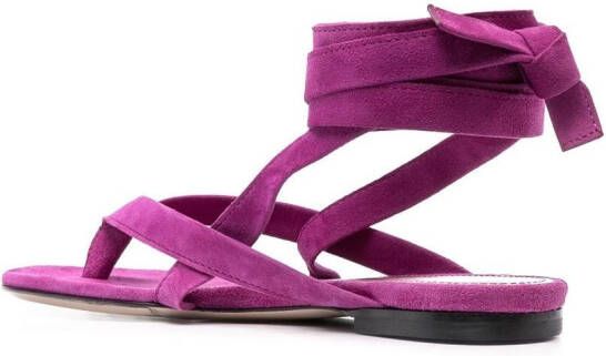 The Attico ankle-strap flat sandals Purple