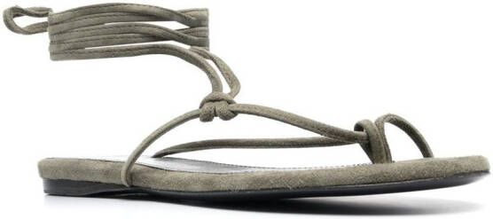 The Attico ankle-tie flat sandals Green