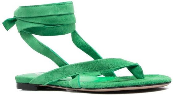 The Attico Beth lace-up sandals Green