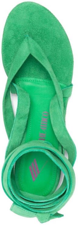 The Attico Beth lace-up sandals Green