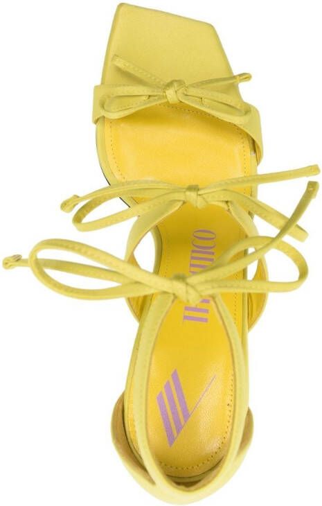 The Attico bow-detail 80cm leather sandals Yellow