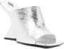 The Attico Cheope 105mm laminated leather mules Silver - Thumbnail 2
