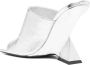 The Attico Cheope 105mm laminated leather mules Silver - Thumbnail 3