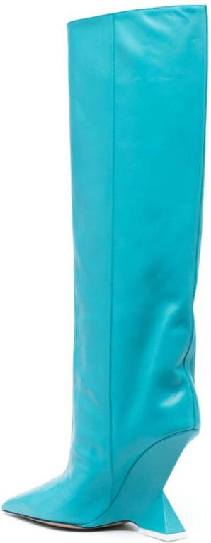 The Attico Cheope 105mm leather boots Blue