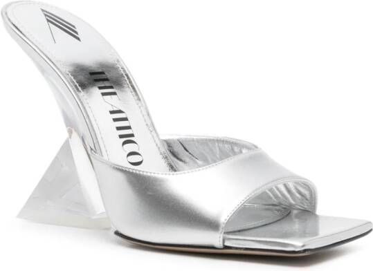 The Attico Cheope 105mm leather mules Silver