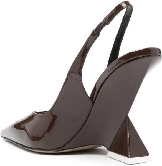 The Attico Cheope 105mm leather pumps Brown