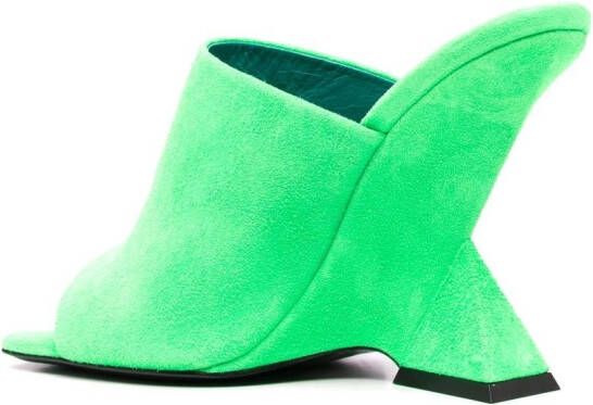 The Attico Cheope 105mm square-toe mules Green