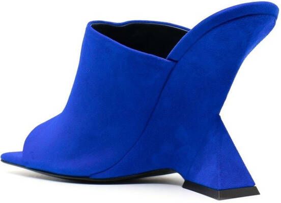 The Attico Cheope 105mm suede mules Blue