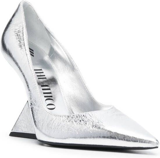 The Attico Cheope 105mm wedge pumps Silver