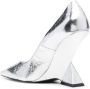 The Attico Cheope 105mm wedge pumps Silver - Thumbnail 3