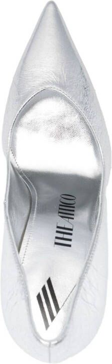 The Attico Cheope 105mm wedge pumps Silver