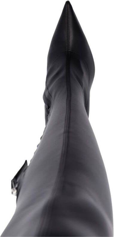 The Attico Cheope 110mm leather above-knee boots Black