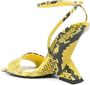 The Attico Cheope 110mm snake-effect sandals Yellow - Thumbnail 3