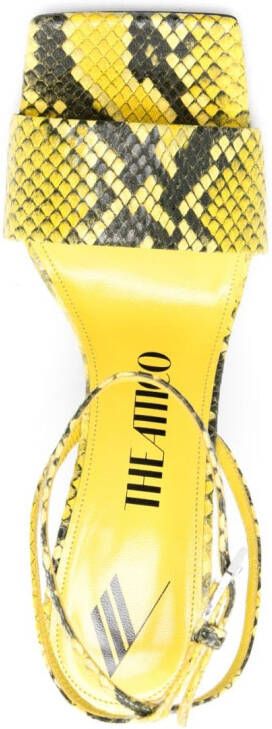 The Attico Cheope 110mm snake-effect sandals Yellow