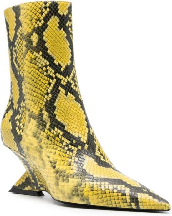 The Attico Cheope 60mm leather ankle boots Yellow