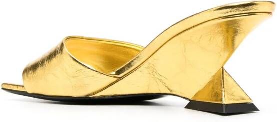 The Attico Cheope 70mm leather mules Gold
