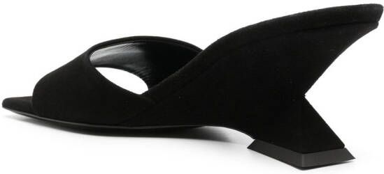 The Attico Cheope 75mm suede mules Black