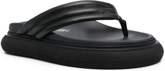 The Attico chunky-sole leather flip flops Black