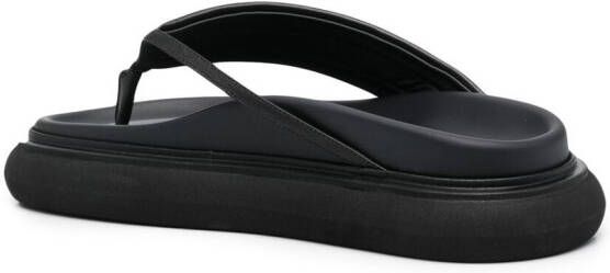 The Attico chunky-sole leather flip flops Black