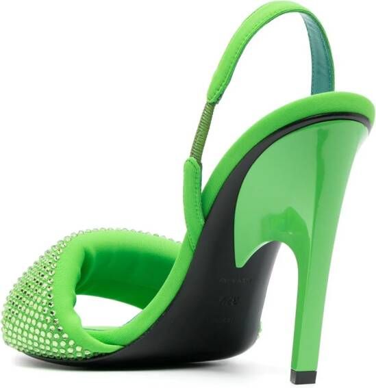 The Attico crystal-embellished open-toe sandals Green