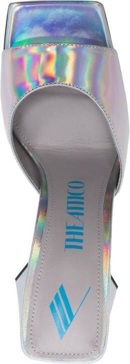 The Attico Devon 115mm iridescent mules Silver