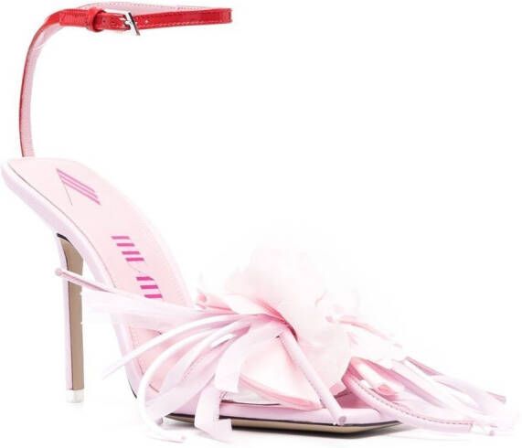 The Attico floral-appliqué sandals Pink