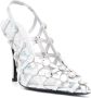 The Attico Grid 105mm holographic caged slingback pumps Silver - Thumbnail 2